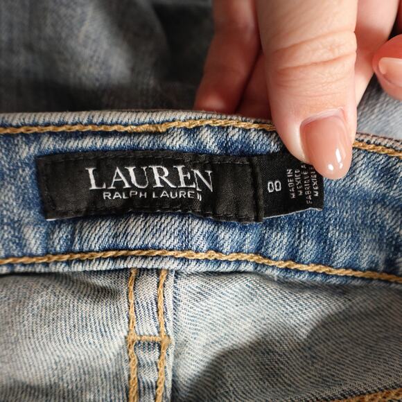 Ralph Lauren Jeans Womens 00 Skinny Light Denim 26x29 Mid Rise Casual - Picture 7 of 10
